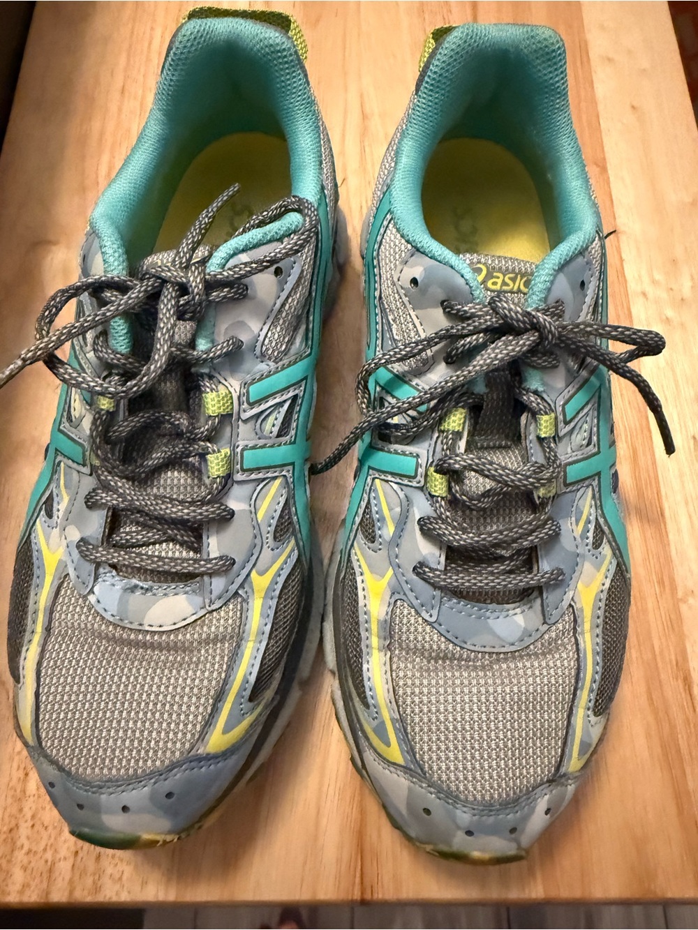 ASICS Women's Gray and Teal Athletic Running Shoes